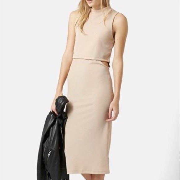 Topshop Black Mock Neck Dress with Cutouts - Picture 3 of 3